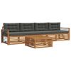 vidaXL Conjunto de Sof&aacute;s para Exterior 5 pcs Natural e Antracite