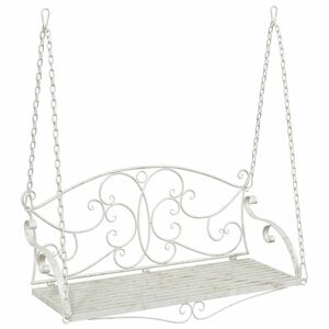 vidaXL Banco de Balan&ccedil;o A&ccedil;o 110 x 52,5 x 47 cm Branco Antigo