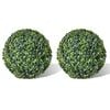 vidaXL Bola de buxo topi&aacute;ria folhas artificiais 35 cm 2 pcs