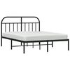 vidaXL Estrutura de cama em metal com cabeceira 150x200 cm preto