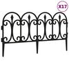 vidaXL Bordas de relvado 17 pcs 10 m PP preto