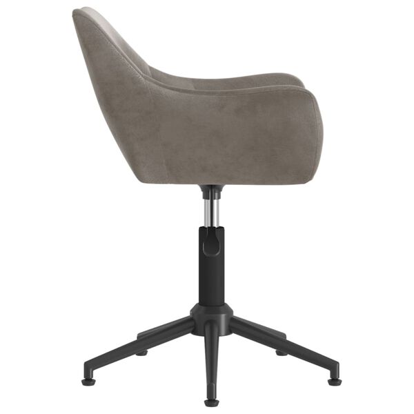 vidaXL Cadeira de escrit&oacute;rio girat&oacute;ria veludo cinzento-claro