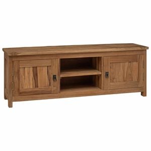 vidaXL M&oacute;vel de TV 110 x 30 x 40 cm Natural Madeira de Teca S&oacute;lida