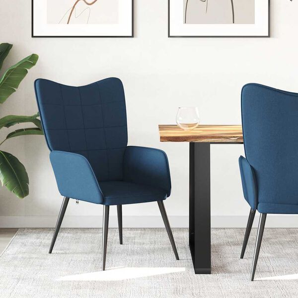 vidaXL Cadeira de descanso tecido azul