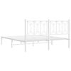vidaXL Estrutura de cama com cabeceira 160x200 cm metal branco