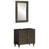 vidaXL 2 pcs conj. m&oacute;veis p/ casa de banho madeira mangueira maci&ccedil;a