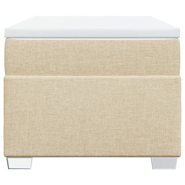 vidaXL Cama com molas/colchão 90x200 cm tecido cor crème