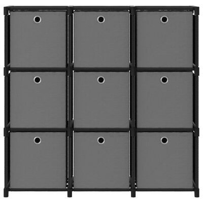 vidaXL Unid. prateleiras 9 cubos c/ caixas 103x30x107,5cm tecido preto