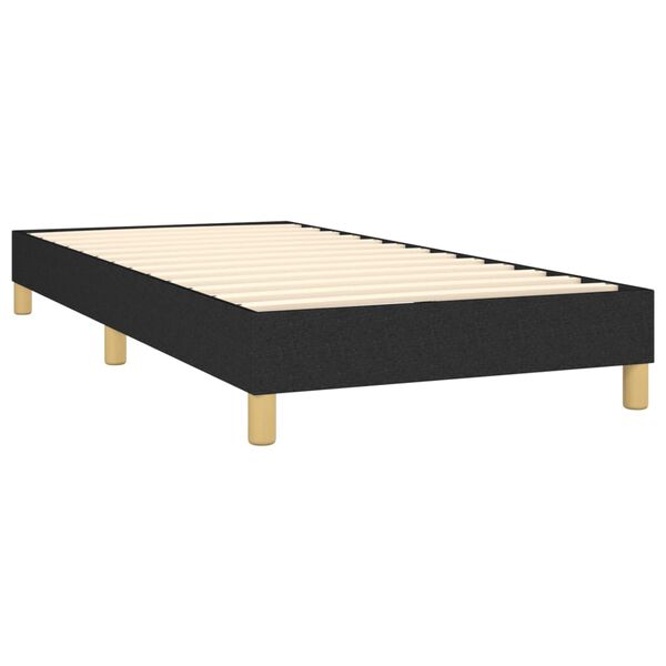 vidaXL Cama com molas/colch&atilde;o 100x200 cm tecido preto
