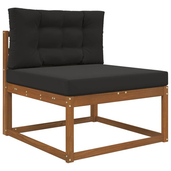 vidaXL Almofada para Sof&aacute; Externo 2 pcs Preto Poli&eacute;ster