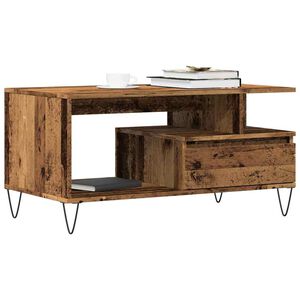 vidaXL Mesa de centro 90x49x45 cm derivados de madeira madeira velha