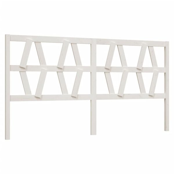 vidaXL Cabeceira de cama 206x4x100 cm pinho maci&ccedil;o branco