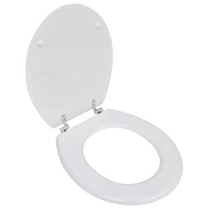 vidaXL Assento de sanita com tampa design simples MDF branco