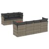 vidaXL 8 pcs conjunto sof&aacute;s de jardim c/ almofad&otilde;es vime PE cinzento