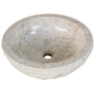 vidaXL Lavat&oacute;rio em m&aacute;rmore 40 cm creme