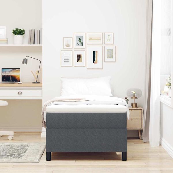 vidaXL Cama Box Cinza Escuro e Branco 100 x 200 cm