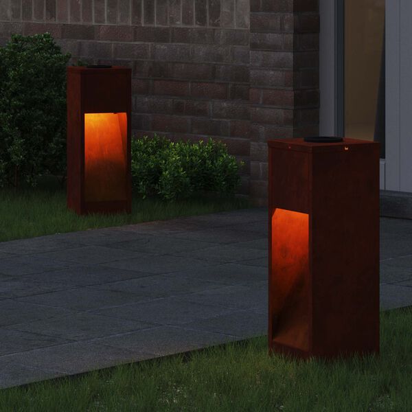 vidaXL Luz Solar LED de Caminho 2 pcs Bronze