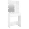 vidaXL Toucador com LEDs 60x40x140 cm branco brilhante