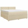 vidaXL Cama box spring com colch&atilde;o Creme 160 x 200 cm Tecido
