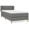 vidaXL Cama com molas/colch&atilde;o 80x200 cm tecido cinzento-escuro