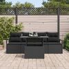 vidaXL Conjunto de Sofá de Jardim 5 pcs Preto Rattan Sintético
