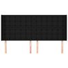 vidaXL Cabeceira de cama c/ abas tecido 163x16x118/128 cm preto