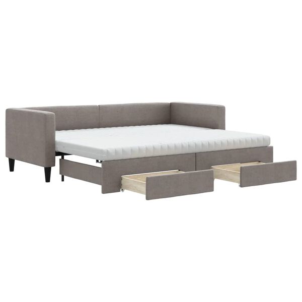vidaXL Sof&aacute;-cama c/ gavet&atilde;o/gavetas 80x200 cm tecido cinza-acastanhado