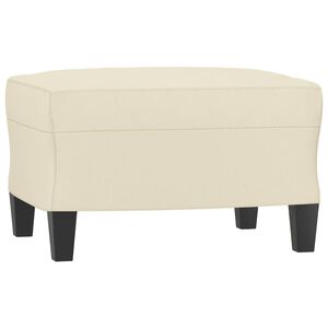 vidaXL Apoio de p&eacute;s 60x50x41 cm couro artificial cor creme
