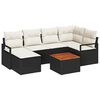 vidaXL Conjunto de Sof&aacute; de Jardim 7 unid. Preto vime PE