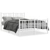 vidaXL Estrutura de cama com cabeceira e p&eacute;s 137x190 cm metal branco