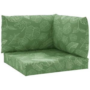 vidaXL Almofad&otilde;es p/ m&oacute;veis paletes 3 pcs tecido oxford padr&atilde;o folhas