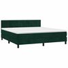 vidaXL Cama box spring c/ colch&atilde;o/LED 160x200 cm veludo verde-escuro