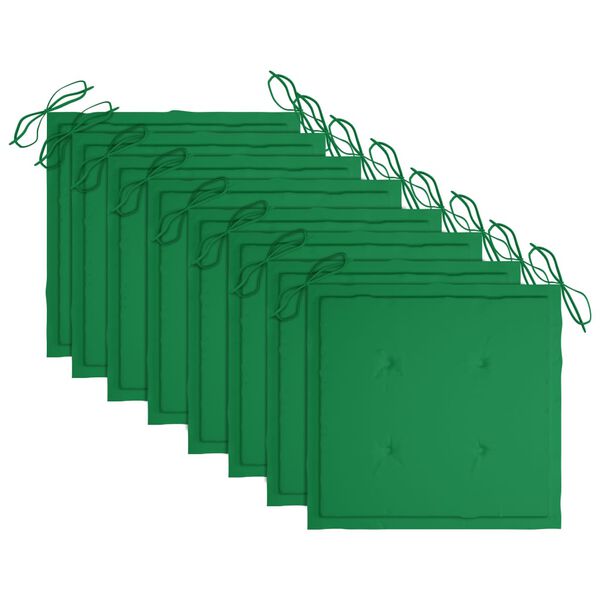 vidaXL Cadeiras de jantar exterior c/ almofad&otilde;es 8 pcs ac&aacute;cia maci&ccedil;a