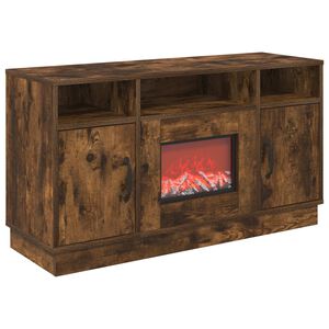 vidaXL Lareira el&eacute;trica Carvalho Fumado 100 x 33 x 55 cm