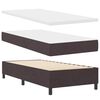 vidaXL Cama Box com fitas LED Castanho escuro 90 x 190 cm tecido