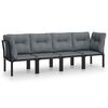 vidaXL 4 pcs conjunto lounge de jardim vime PE preto e cinzento