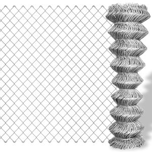 vidaXL Cerca de arame 15x0,8 m a&ccedil;o galvanizado prateado