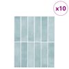 vidaXL Azulejo Retangular 10 pcs Cinza Verde 29 x 23 x 0,08 cm