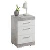 FMD Mesa de cabeceira c\ 3 gavetas cinzento cimento e branco brilhante