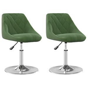 vidaXL Cadeiras de jantar giratorias 2 pcs veludo verde-escuro