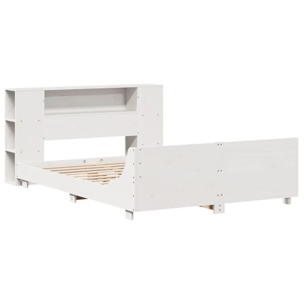 vidaXL Cama sem colch&atilde;o 150x200 cm madeira de pinho maci&ccedil;a branco
