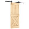 vidaXL Porta Deslizante Natural e Preto 80 x 210 cm