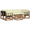 vidaXL Conjunto de Sof&aacute;s para Exterior 7 pcs Natural e Creme