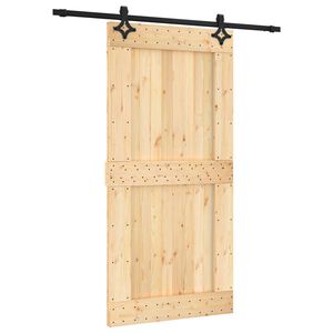 vidaXL Porta Deslizante 100 x 210 cm Natural e Preto