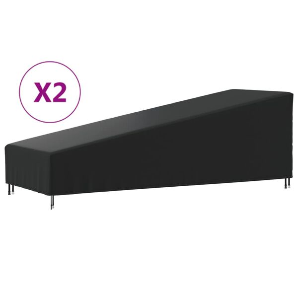 vidaXL Capas para espregui&ccedil;adeira 2 pcs 203x81x25/63 cm oxford 420D
