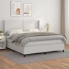 vidaXL Cama com molas/colch&atilde;o 180x200 cm couro artificial branco