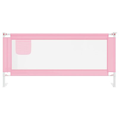 vidaXL Barra de segurança p/ cama infantil tecido 200x25 cm rosa