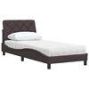 vidaXL Cama com colch&atilde;o 90x200 cm tecido castanho-escuro
