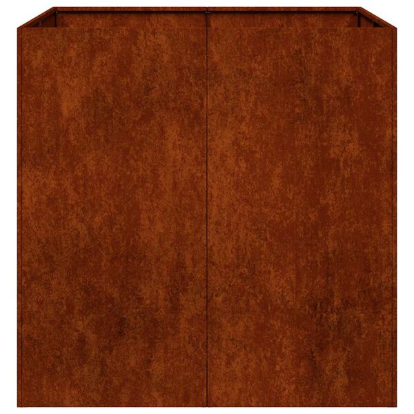 vidaXL Floreira enferrujada 80x80x80 cm a&ccedil;o resistente