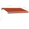 vidaXL Toldo retrátil manual independente 350x250cm laranja e castanho